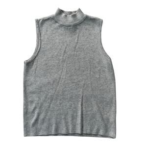 Marled Knit Sweater Tank Top Sleeveless Blouse Grey size small